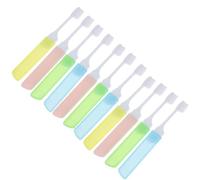 TIKODIDA 12pcs Foldable Toothbrush Travel Orthodontic Tooth Lightweight Disposable Mini Size with Toothbrush Case for Camping and Home Use Random Color