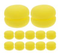 TIKODIDA 12Pcs Yellow Sponge Roller Hair Curlers Set Soft Non-Damaging Hair Styling Balls Perm-Free Hairdressing Tools for Gentle Curling and Care
