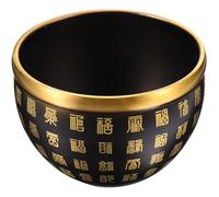 TIKODIDA 1pcs Brass Wealth Basin Vintage Creative Tabletop Adornment with Smooth Surface Easy to Clean Black Office Desktop Decoration for Bar Restaurant