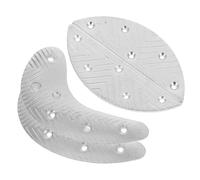TIKODIDA 2 Pairs Heel Savers Metal Heel Pads Silver Iron Replacement Anti Wear Boot Shoe Repair Long Walks Pads