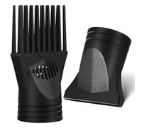 TIKODIDA 2 Pcs Universal Hair Dryer Nozzle Attachment Set - Plastic Diffuser and Long Comb Blow Dryer Accessory for Salon Styling and Curl Definition