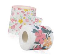TIKODIDA 2 Rolls Floral Printed Toilet Papers Colored Toilet Paper with Delicate Touch Compatible with Most Dispensers Creative Decorative Rolls for Restaurant and Travel Use