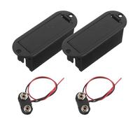 TIKODIDA 2 Sets 9v Battery Box Case Cover Holders Electric Guitar Bass Pickup Accessories with Quick Install Design and Anti-rattle Sponge in Black for Musical Performance and Practice,