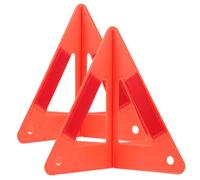TIKODIDA 2 Sets Reflective Road Safety Kit Triangle Warning Signs Plastic Red with Convenient Carrying for Road Construction and Roadside Assistance