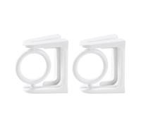 TIKODIDA 2pcs Abs Shower Rod Retainers Telescopic Rod Hooks Sturdy Curtain Pole Holders with Larger Paste Area Design White Elegant Stylish Simple Self-Adhesive for Safety in The Shower