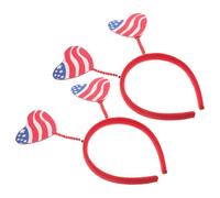 TIKODIDA 2pcs Decorative Hair Hoops Party Headbands Plastic Unique Adorable Style Red Headbands for Independence Day Holiday Parties