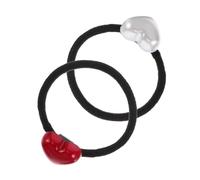 TIKODIDA 2pcs Heart Scrunchies Hair Rope Elegant Fashionable Soft Materials Plastic Rubber Effortless Styling Secure Hold Women Daily Life Valentine's Day Hair Accessories