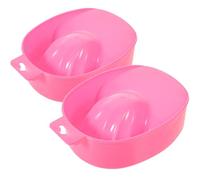 TIKODIDA 2pcs Manicure Soaking Bowls Nail Art Tray Plastic Nail Care Bowl Non-break Fit Five at A Time for Polishing and False Removal