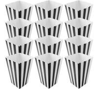 TIKODIDA 36pcs Paper Popcorn Boxes Lightweight Easy to Store Black White Striped Popcorn Boxes for Party Favors Suitable for Movie Friends and Family Festive Table Decorations