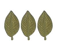 TIKODIDA 3pcs Metal Hair Clips Green Leaf Shape Embroidered Aluminum Alloy and Cloth Hair Fixing Clips Not Easy to Fade Fashion Adorable Style for Bathing and Washing Face