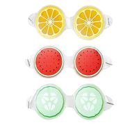 TIKODIDA 3pcs Summer Cool Fruit Pattern Eye Masks Reusable Cold Therapy Eye Pads for Beauty and Care Portable Cooling Shades for Women