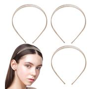 TIKODIDA 3pcs Thin Wire Headband Decorative Headband Multi-layered Design Flexible Easy to Style Women Stylish Party Headdress