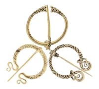 TIKODIDA 3Pcs Viking Brooches Vintage Style Cloak Pins in Sturdy Alloy Featuring Curl, Snake and Weave Patterns for Sweaters Scarves and Costume Use