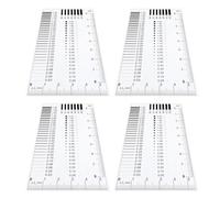 TIKODIDA 4pcs Plastic Crack Width Measurement Ruler with Transparency Defect Chart, Double-sided Laminated Hand Gauge for Scratch Inspection and Flaw Detection in Industrial Quality Control