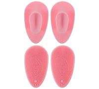 TIKODIDA 4pcs Silicone Facial Scrubber Glove Shape Face Scrubber for Women Portable Different Sizes and Density of Salient Points for Deep Cleansing and Exfoliation