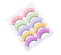 TIKODIDA 5 Pairs False Lashes Simulation Fur Fake Eyelashes Long Time Use Full Natural Looking Chinlon Polyester Fiber Hooded Eyes Night