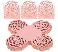 TIKODIDA 50pcs Chocolate Wrappers Dessert Paper Tray Hollow-Out Rose Paper Cups Creative Appearance Pink Easy to Use Wrapping Chocolate for Bridal Showers