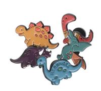 TIKODIDA 5pcs Cute Dinosaur Enamel Pin Brooches for Backpacks and Clothes, Alloy Material, Reliable and Easy to Wear Animal Lapel Badge for Women and Girls on Different Random Style