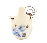 TIKODIDA 6-hole Beginner Practice Ocarina Ceramic Flower Appearance Adorable Design Not Easy to Deform for Music Learning