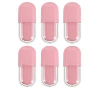 TIKODIDA 6pcs Lip Gloss Containers Oval Shape 3ml Pink Plastic with Wand Refined Elegant Style for DIY Cosmetic Storage and Gifting