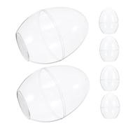 TIKODIDA 6pcs Small Christmas Cookie Tins Fillable Lollipop Container Plastic Egg Shaped Party Favors with Large Capacity Versatile Use Creative Design for Birthday Parties