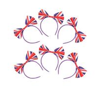 TIKODIDA 6pcs Union Jack Bow Headband Satin British Flag Hair Hoop Comfortable Material Stylish Versatile Styling for Football Matches and Uk Festival Party Hair Accessories