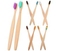 TIKODIDA Adult Bamboo Toothbrush 10Pcs Firm Bristles Multipack Hard Bristle Toothbrush for Personal Hygiene