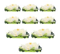 TIKODIDA Artificial Water Made of Sturdy Eva Material White 9pcs Floating Leaves Decorative Fake Flowers for Ponds and Aquatic Plants, for Courtyards and Homes