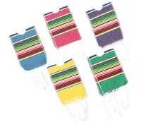 TIKODIDA Beer Bottle Ponchos Mini Serapes Rainbow Striped Covers for Mexican Cinco De Mayo Party Decorations Suitable for Beer Water Soda and Seasoning Bottles 5Pcs
