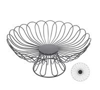 TIKODIDA Black Wire Basket Table Portable Pastry Holder Elegant Iron Storage Fruit Basket Protect Desktop from Scratches for Home Decoration