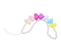 TIKODIDA Bohemian Rainbow Heart Shape Beads Phone Lanyard Decorative Anti-lost Wrist Strap Mobile Phone Charm for Women