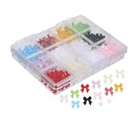 TIKODIDA Bow and Pearl Mixed Set Nail Decorations 12 Compartments Resin Stylish Elegant Design Enhance Beauty of Your Nails Professional Use Small