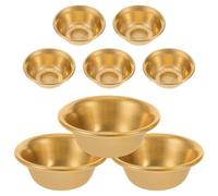TIKODIDA Copper Offering Bowls 8Pcs Mini 2-Inch Brass Ritual Water Cups for Meditation and Temple Prayer
