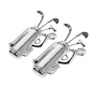 TIKODIDA Creative Golf Club Shape Brooch Pins Copper Material Adorned with Zircon Stones 2pcs Silver Colour, Resistant to Fading for Women and Men for Pairing with Suits Or as A Stylish