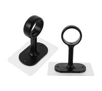 TIKODIDA Curtain Rod Ceiling Mount Brackets 2Pcs Self-Adhesive Holders No Drill for Rental Homes Parties Bathroom Easy Install