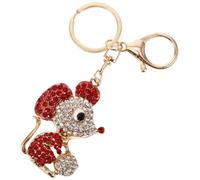 TIKODIDA Cute Car Keychain Animal Keychain Stylish Zinc Alloy Portable Versatile Design Attaching to Backpacks and Key Rings Lovely Mouse Shape Red Accessory