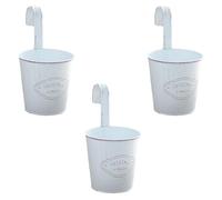 TIKODIDA Galvanised Iron Hanging Planters 3Pcs with Hooked Buckets for Wedding and Outdoor Garden Hanging Flower Pots with Drainage