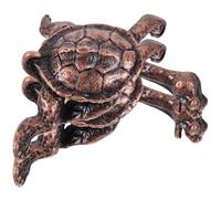 TIKODIDA Kung Fu Turtle Desktop Incense Burner with Delicate Incense Plate Antique Brass Animal Figurine Design Feng Shui Turtle for Home Fragrance and Meditation Decor