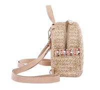 TIKODIDA Lady Mini Backpack Straw Weaving Lightweight Comfortable Hand Feel Khaki Outdoor Leisure Bag Simple Fashionable Travel Backpack