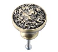 TIKODIDA Lion Head Drawer Knobs Zinc Alloy Single Dark Gold Pull Handle for Cabinets and Dressers