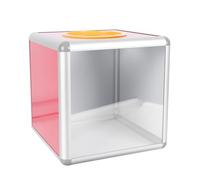 TIKODIDA Lottery Box with Easy Ticket Slot for Charity and Meeting Raffle, Cubic Multi-Function Donation Case Suitable for Boys and Party