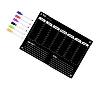 TIKODIDA Magnetic Acrylic Weekly Planner Board Black Smooth Writing Dry Erase Calendar for Kitchen Scheduling and Reminder Display