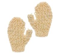 TIKODIDA Natural Sisal Exfoliating Bath Mitt Pair, Braided Shower Gloves for Dead Skin Removal, Body Scrub Gloves for Men and Women Bathing