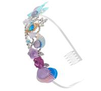 TIKODIDA Ocean Style Headband Mermaid Crown Blue Seashell Fish Tail Design for Girls Mermaid Costume Accessories Halloween Dress up Party