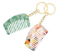 TIKODIDA Portable Wide Tooth Comb for Curly Hair 2Pcs Mini Detangler Keychain with Compact Size and Keyring for Travel and Daily Carry
