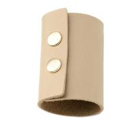 TIKODIDA Pu Leather Hair Ties for Women Vintage Style Ponytail Holder with Metal Snap Button Skin Tone Hair Bands Suitable for Streetwear