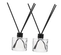 TIKODIDA Refillable Essential Oil Volatile Bottles Glass 50Ml Aromatherapy Containers with Black Diffuser Sticks for Home Spa Meditation and Toilet