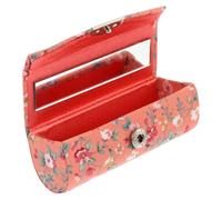 TIKODIDA Retro Floral Lipstick Case with Mirror Compact Size Sturdy Fabric Makeup Holder for Women on The Go
