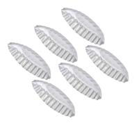 TIKODIDA Small Boat Shaped Cake Mold 6 Pcs Anodized Aluminum Alloy Non Stick Baking Tray for Egg Tart Bread Homemade Baking Tool