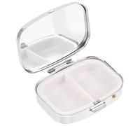 TIKODIDA Travel Case 2 Pcs Metal Pill Dispensers Multi-Grid Design Small Divided Case Easy to Use and Carry Reusable Assorted Color Simple and Pretty Design Chic Details Detailed